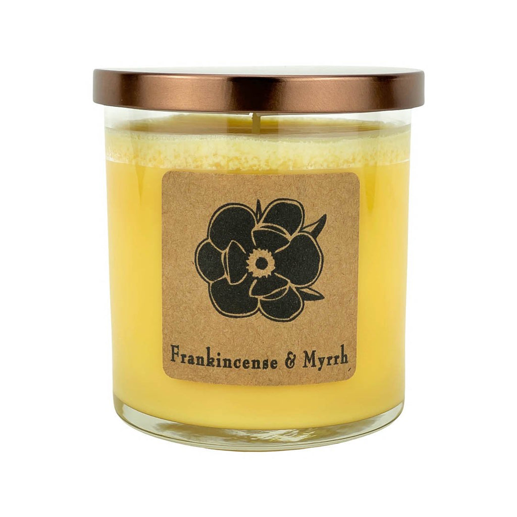 Frankincense & Myrrh Scented Soy Candle - Aroma Flame Candles
